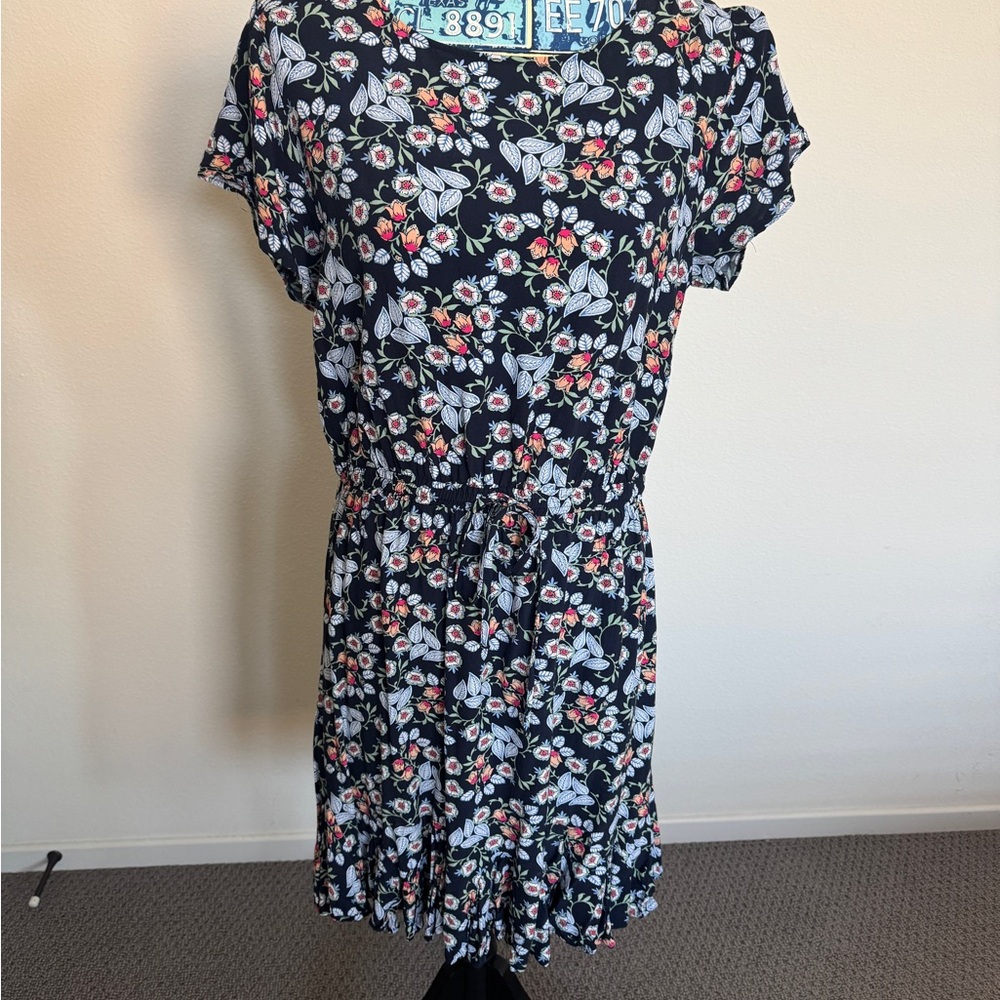 LOFT Navy Floral Mini Dress - Picture 6 of 9